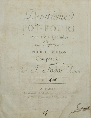 Saint-Georges, Joseph Bologne, Chevalier de. (1745–1799) & Viotti, Jarnovic, Cramer & Fodor Violin Concerto Sammelband