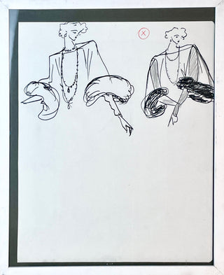Saint Laurent, Yves. (1936–2008) Original Designs for a Jacket with Fur or Feather Cuffs