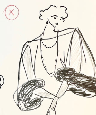 Saint Laurent, Yves. (1936–2008) Original Designs for a Jacket with Fur or Feather Cuffs