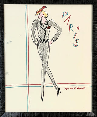 Saint Laurent, Yves. (1936–2008) "Paris" - Signed Design for a Black Suit
