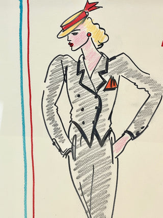 Saint Laurent, Yves. (1936–2008) "Paris" - Signed Design for a Black Suit