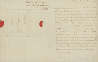 Saint-Simon, Madame de. (fl. 1792) [Perregaux, Jean-Frédéric. (1744–1808)] "My brother charges me to deliver it to you myself" - Autograph Letter Signed "Veuve St Simon" to the Banker Perregaux, 1792