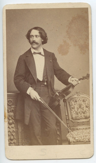 Sarasate, Pablo de. (1844–1908) Early CDV Photograph with Violin
