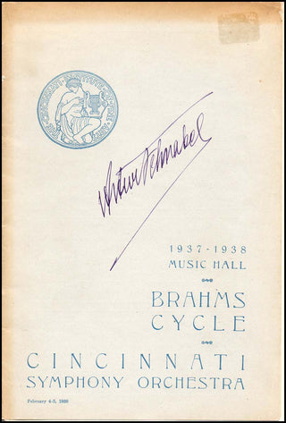 Schnabel, Artur. (1882-1951) Signed Brahms Concerto Program