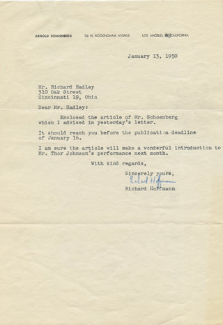 Schoenberg, Arnold. (1874–1951) "Notes on the Gurrelieder" - SIGNED MANUSCRIPT