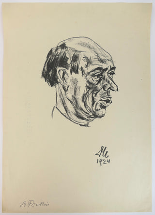 [Schoenberg, Arnold. (1874-1951)] Dolbin, Benedikt Fred (1883-1971) "Portrait of Arnold Schönberg" ca. 1924