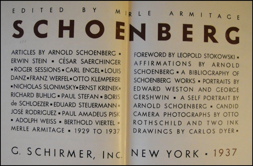 Schoenberg, Arnold. (1874-1951) 
