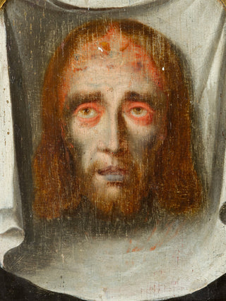 [School of Antwerp] Ca. 1600 Saint George and the Dragon / Veil of Veronica - Triptych