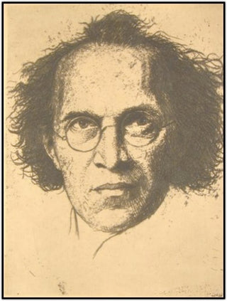 Schreker, Franz. (1878-1934) Large Original Etched Portrait, SIGNED by Schreker