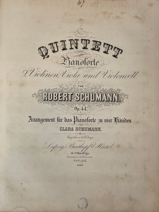Schumann, Robert. (1810–1856) & Schubert, Franz. (1797–1828) & Mendelssohn-Bartholdy, Felix. (1809–1847) & Gade, Niels. (1817–1890) & Schulhoff, Julius. (1825–1898) Sammelband of Works for Piano 4 Hands, including First Editions