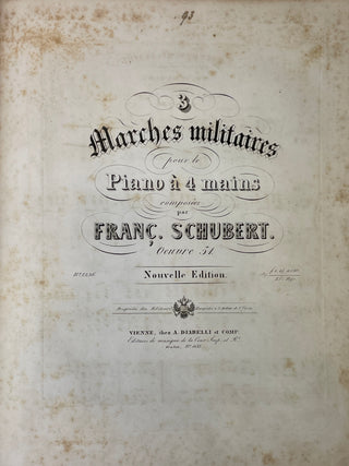 Schumann, Robert. (1810–1856) & Schubert, Franz. (1797–1828) & Mendelssohn-Bartholdy, Felix. (1809–1847) & Gade, Niels. (1817–1890) & Schulhoff, Julius. (1825–1898) Sammelband of Works for Piano 4 Hands, including First Editions