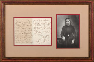 Schumann, Clara. (1819–1896) "Cannot perform a Schumann evening" - Autograph Letter Signed with Picture