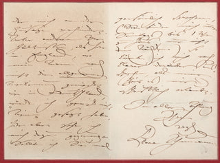 Schumann, Clara. (1819–1896) "Cannot perform a Schumann evening" - Autograph Letter Signed with Picture