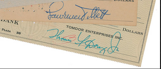 [Check This Out!] Berlin, Irving. (1888–1989) & Tibbett, Lawrence. (1896–1960) & Cahn, Sammy. (1913–1993) & Jackson, Sr., Graham W. (1903–1983) & Tormé, Mel. (1925–1999) Signed Check Collection