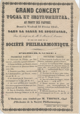 [Amiens, France] Concert Programs, 1842-5