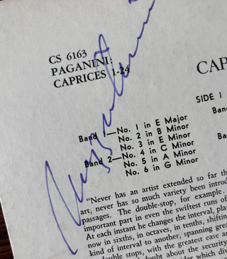 Ricci, Ruggiero. (1918–2012) Paganini Caprices - SIGNED LP Record