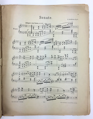 Scriabine [Scriabin], Aleksandr. (1872–1915) Sonate (fa) pour Piano, op. 6