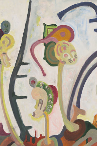 Seck, Birame. (Senegalese; deceased 2019) Abstraction with Masked Figures, ca. 1990