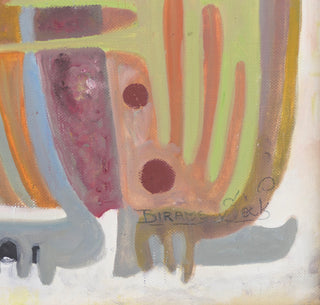 Seck, Birame. (Senegalese; deceased 2019) Abstraction with Masked Figures, ca. 1990