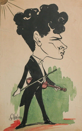 [Seidel, Toscha. (1899–1962)] Viafora, Giovanni. (1870-1930) Original Caricature Portrait Painting