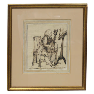 [Cello] [Music Iconography] Thomas Orde, Lord Bolton (British, 1740-1807) Mr Sharp playing the Cello at Cambridge, 1775 - EX-CHRISTOPHER HOGWOOD