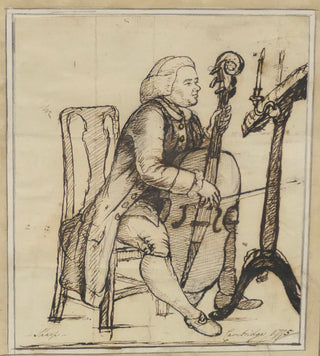 [Cello] [Music Iconography] Thomas Orde, Lord Bolton (British, 1740-1807) Mr Sharp playing the Cello at Cambridge, 1775 - EX-CHRISTOPHER HOGWOOD