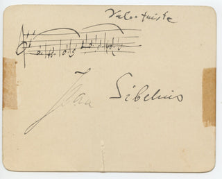 Sibelius, Jean. (1865-1957) "Valse triste" - Autograph Musical Quotation Signed