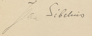 Sibelius, Jean. (1865-1957) "Valse triste" - Autograph Musical Quotation Signed