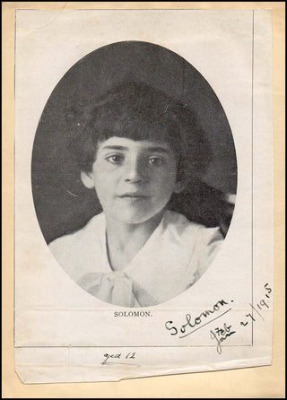 Solomon. (1902-1988) Signed Childhood Photograph