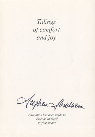 Sondheim, Stephen. (1930–2021) Autograph Signed Holiday Card