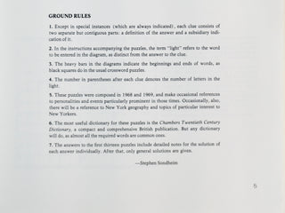 Sondheim, Stephen. (1930–2021) Stephen Sondheim's Crossword Puzzles from New York Magazine