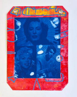 Koestenbaum, Wayne (b. 1958) Barbara Stanwyck, Jayne Mansfield, and George Hamilton Cyanotype Assemblage, 2025