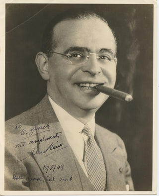 Steiner, Max. (1888–1971) Signed Photograph to a Film Studio Projectionist