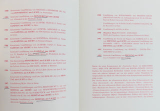 Stockhausen, Karlheinz.  (1928 - 2007) "LICHT" - SIGNED Set of Libretti