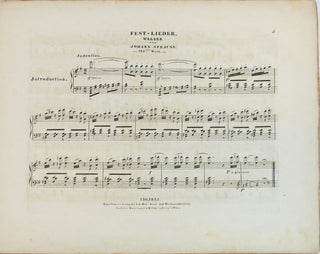 Strauss I, Johann. (1804-1849) "Festlieder Walzer für das Piano-Forte. 193tes Werk."  - SIGNED SCORE