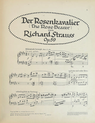 Strauss, Richard. (1864–1949) Der Rosenkavalier...Op. 59 : Vollständiger Klavier-Auszug