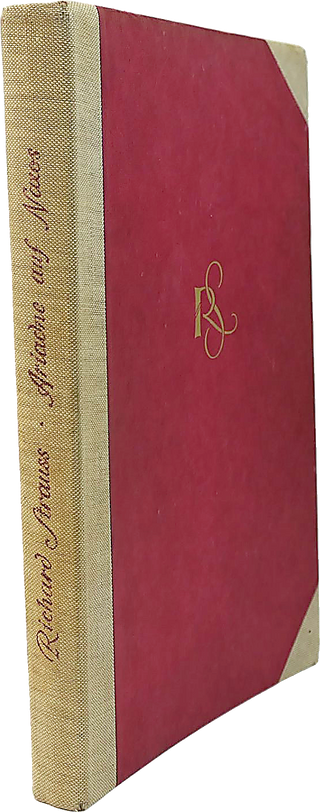 Strauss, Richard. (1864–1949) Ariadne auf Naxos. Oper in einem Aufzuge nebst einem Vorspiel von Hugo von Hofmannsthal. Op. 60. Studienpartitur - INSCRIBED PRESENTATION COPY TO LASZLO HALASZ