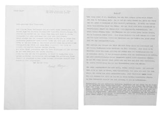 [Stravinsky, Igor. (1882–1971)] [Dushkin, Samuel. (1891–1976)] Stravinsky, Vera. (1888–1982) Important Autograph Letter to Samuel Dushkin