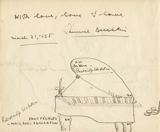 Stravinsky, Igor. (1882–1971) & Dushkin, Samuel. (1891–1976) & Webster, Beveridge. (1908-1999) Autograph Signed Drawings