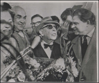 Stravinsky, Igor. (1882–1971) 1962 Photograph on his return to Moscow after 48 Years