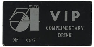 [Studio 54] Vintage Studio 54 "VIP Complimentary Drinks" Ticket