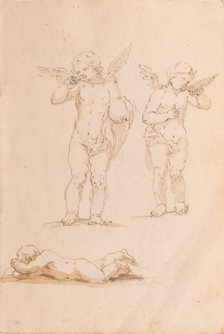 [Memento Mori] [Anonymous, Venice] Study of Cherubs with Skull (17th Century)