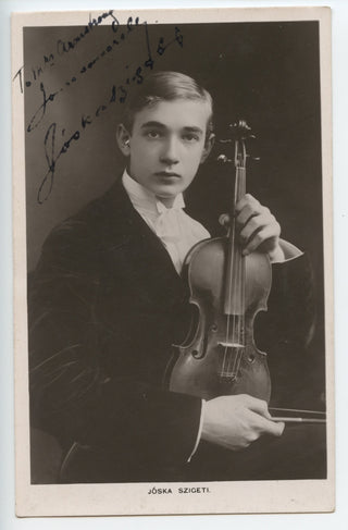 Szigeti, Joseph. (1892–1973) Early Signed Postcard Photograph