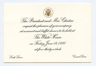 [Tatum, Art. (1909–1956)] Invitation and Program from the Newport Jazz Festival Anniversary at the White House