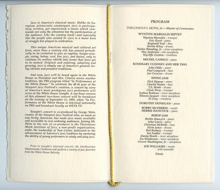 [Tatum, Art. (1909–1956)] Invitation and Program from the Newport Jazz Festival Anniversary at the White House