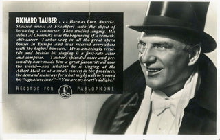 Tauber, Richard. (1891 - 1948) Signed Promotional Postcard