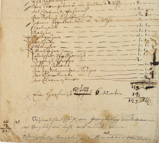 Telemann, Georg Philipp. (1681 - 1767) Autograph Document Regarding Music For the Coronation Cantata of Emperor Francis I