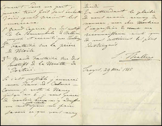 Thalberg, Sigismund. (1812-1871) Autograph Letter