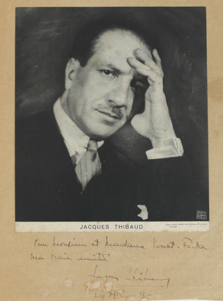 Thibaud, Jacques. (1880–1953) Large Signed Photograph