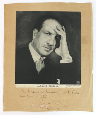 Thibaud, Jacques. (1880–1953) Large Signed Photograph